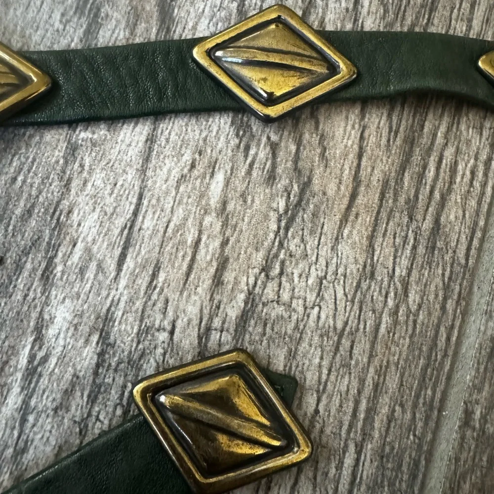 Vintage Sharon Burch decorative leather strip with ornaments